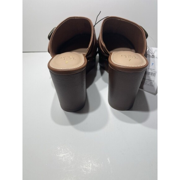 Time And True Mule Clog 7/8 Brown With Bold Buckle Studded - Picture 4 of 5